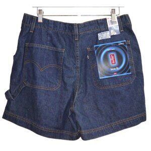LEVIS blue high rise loose fit carpenter jean shorts 5" inseam Women's 10, NEW